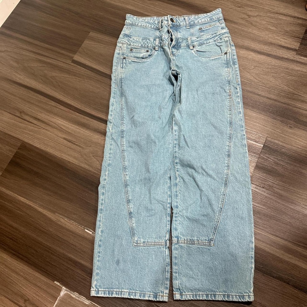Boohoo Light Blue Flare & Wide Leg Jeans
